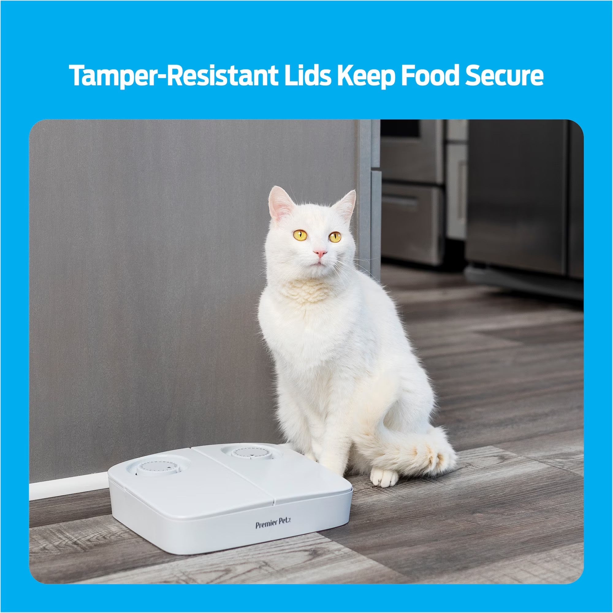 Premier Pet Automatic Timer Pet Feeder - Dispenses Dog and Cat Dry Food